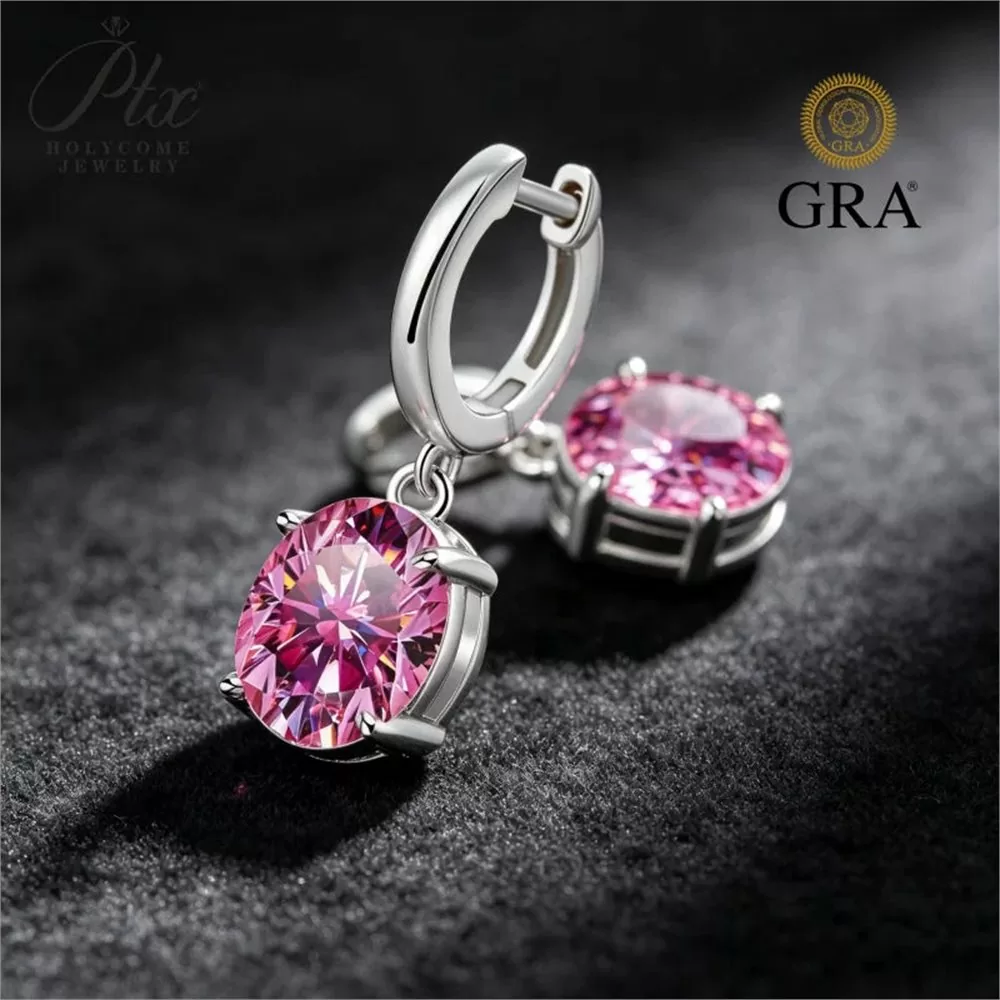 Moissanite 24.0ct Round Cut Earrings Wholesale S925 Silver GRA detail view 4