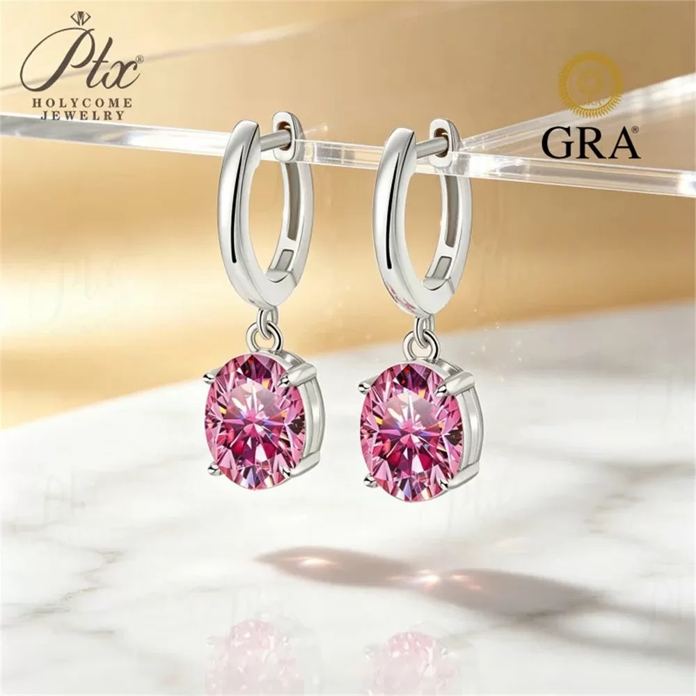 Moissanite 24.0ct Round Cut Earrings Wholesale S925 Silver GRA detail view 6