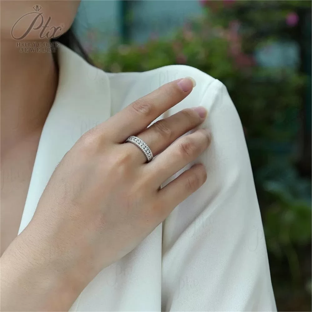 Moissanite Round Cut Ring Wholesale S925 Silver VVS1 GRA Model MORG3291 detail view 5