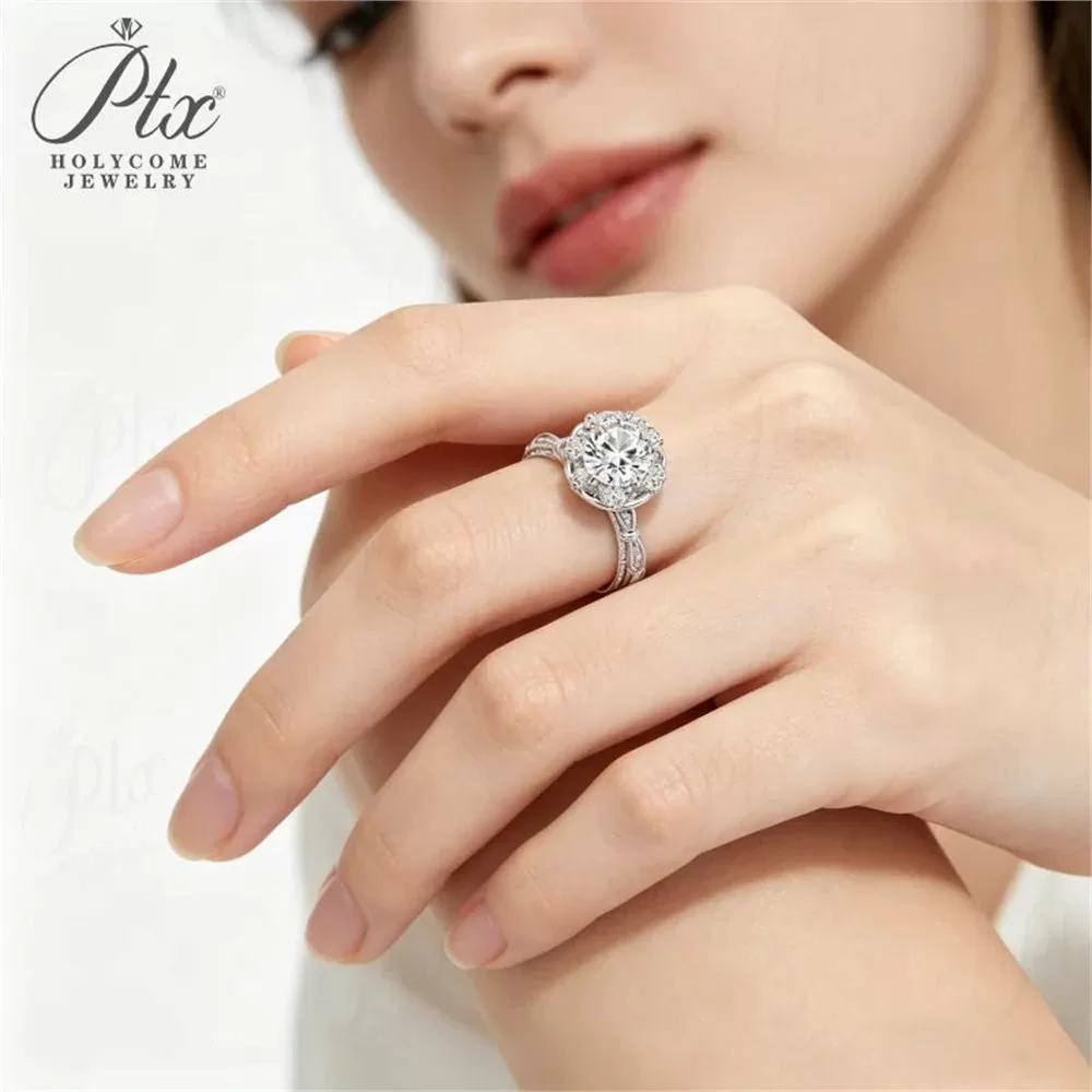 Moissanite Round Cut Ring Wholesale S925 Silver VVS1 GRA Model MORG3366 detail view 3