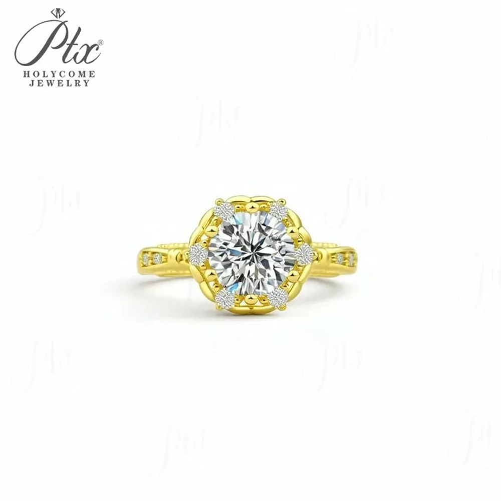 Moissanite Round Cut Ring Wholesale S925 Silver VVS1 GRA Model MORG3366 detail view 6