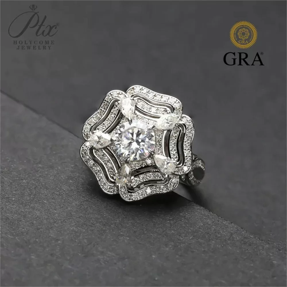 Moissanite Round Cut Ring Wholesale S925 Silver VVS1 GRA Model MORG4552