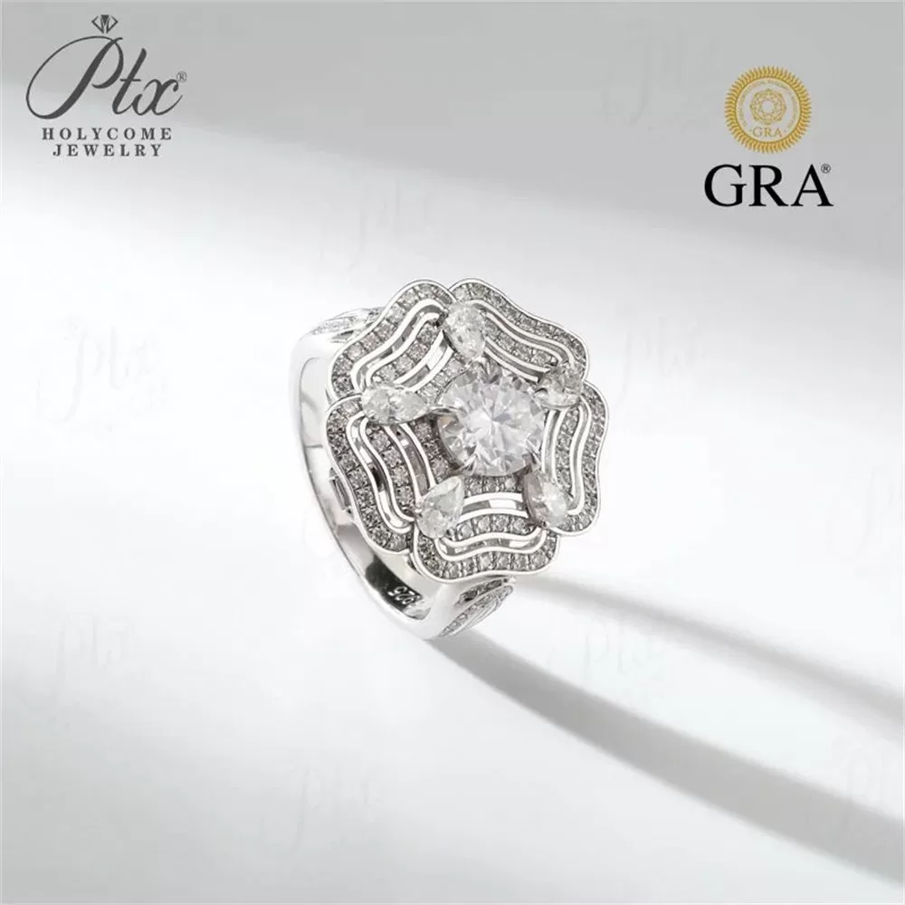 Moissanite Round Cut Ring Wholesale S925 Silver VVS1 GRA Model MORG4552 detail view 2
