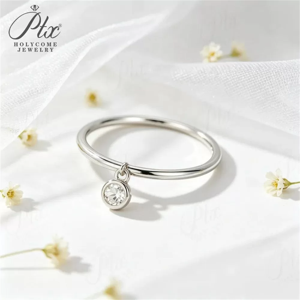 Moissanite Round Cut Ring Wholesale S925 Silver VVS1 GRA Model MORG6855 detail view 6