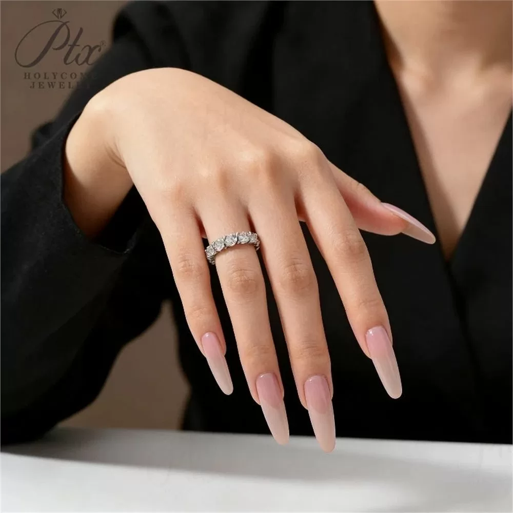 Moissanite Round Cut Ring Wholesale S925 Silver VVS1 GRA Model MORG9396 detail view 6