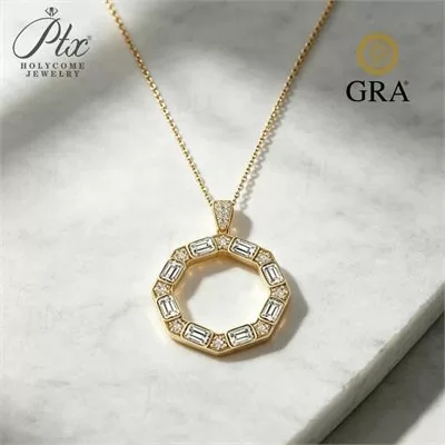Moissanite Round Cut Necklace Wholesale S925 Silver GRA