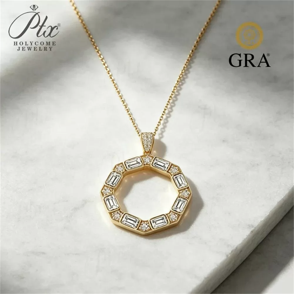 Moissanite Round Cut Necklace Wholesale S925 Silver GRA
