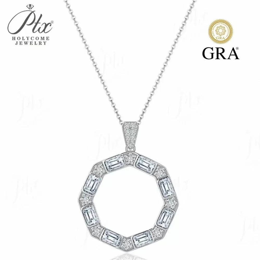 Moissanite Round Cut Necklace Wholesale S925 Silver GRA detail view 3