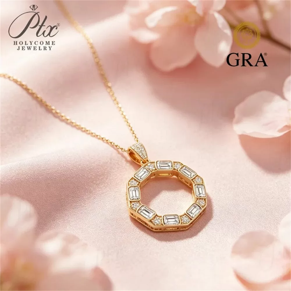Moissanite Round Cut Necklace Wholesale S925 Silver GRA detail view 6