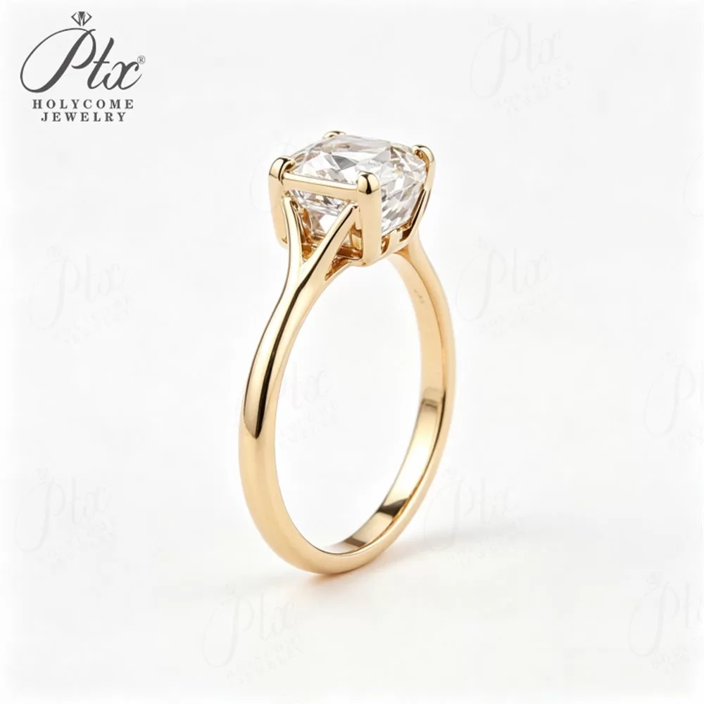6mm Comfort Fit Men's Moissanite Ring in 925 Sterling Silver HC-M011 detail view 5