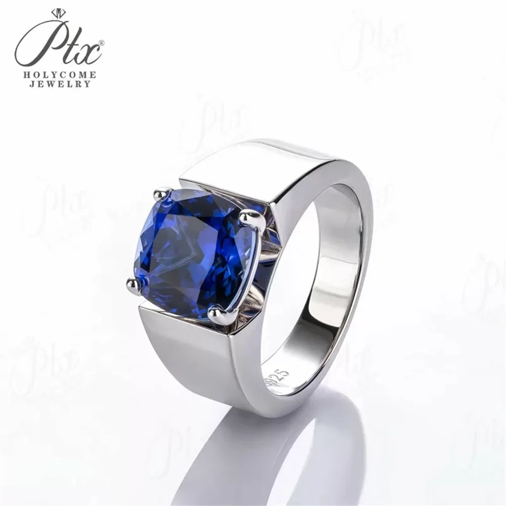 10mm Channel Set Men's Moissanite Ring in 925 Sterling Silver HC-M015 detail view 2