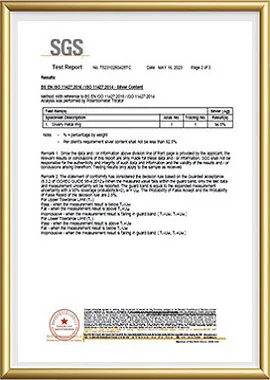 SGS test report &mdash; cadmium, lead and nickel